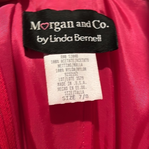 Morgan&Co by Linda Bernell  Tafetta& Tulle  PINK/FUSCIA Formal gown  Size 7/8 Jr - Picture 10 of 12